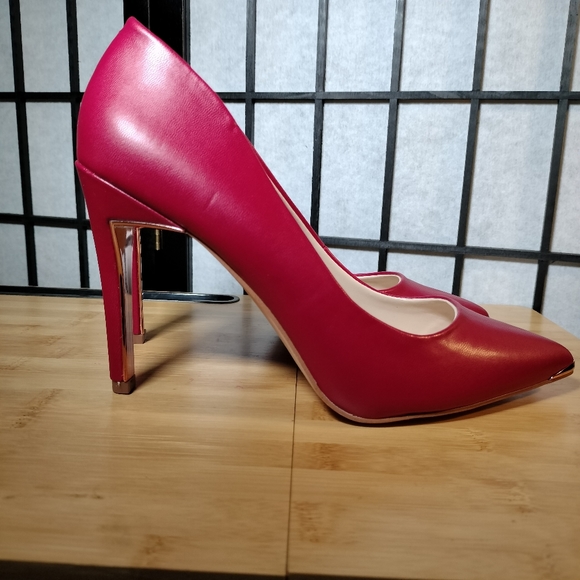 JENN ARDOR Women's Fashion Pointed Toe Stiletto Heel Pumps Red Size 9 - Picture 6 of 10